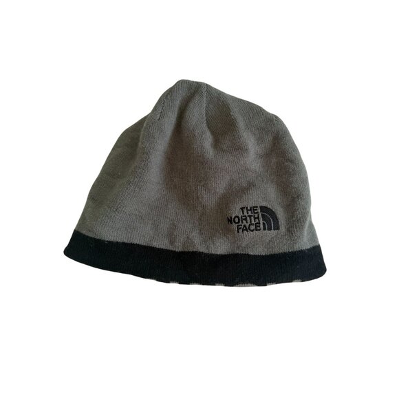 THE NORTH FACE Youth Black Gray Reversible Beanie Winter Hat - Picture 5 of 5